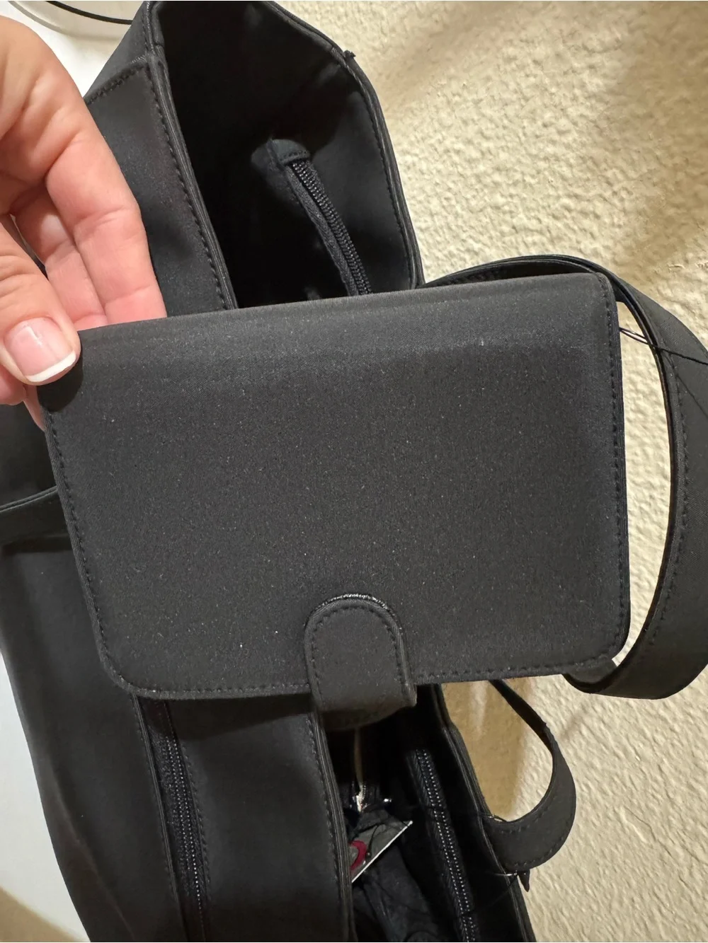 CARRYLAND Black Nylon Tote Bag